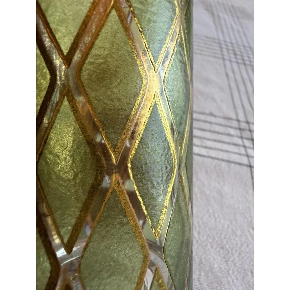VTG MCM Set Of 6 Culver Valencia Bar Highball/Lowball Tumblers Green & 22k Gold